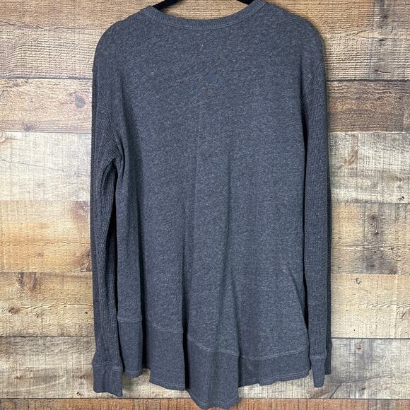 Wilt Big Back Slant Thermal Top Long Sleeve Drop Shoulder Gray Size Small - Picture 5 of 9